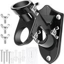 Flag Pole Holder, Outside House Flag Pole Bracket, Heavy Duty Metal Flag Mount, Aluminum Alloy Mounting Brackets, Outdoor Flag Holder- Strong Rust Free, Dual Position 1 inch Black