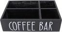 Wooden Coffee Station Organizer, Platane Wood Tea Bags Storage Box, for Sugar Packets (Black)