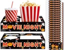 32Pcs Halloween Party Supplies Movie Night Paper Snack Trays Happy Halloween Pumpkin Candy Popcorn Drink Holder Theater Snack Boxes for Movie Theater Family Birthday Holiday Party Decorations