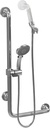PULSE ShowerSpas 4001L-SSP ErgoSlideBar with Hand Shower, ADA Compliant, Left-Hand Grip, Polished Stainless Steel