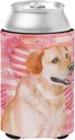 Caroline's Treasures BB9801CC Labrador Retriever Love Can or Bottle Hugger, Red Cooler Washable Drink Sleeve Collapsible Beverage Insulated Holder, Can Hugger, Multicolor