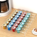 K Cup Coffee Pod Holder, NPPLUS Acrylic Coffee K-cups Pods Organizer for 35 Coffee Capsules, Clear Kcup Coffee Pod Holder Tray For Countertop, Drawer, Counter Storage