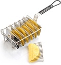 Taco Fryer Basket 6 Shells, Detachable Handle Taco Shell Fry Basket, Holds 6 Shells Deep Fryer Taco Holder Basket Cooking Tool for Kitchen Milk Tea Shop Fried Chichen Shop