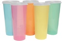Tupperware Classic 16 Ounce Pastel Tumblers Set of 5 with Lids