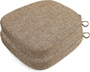 SINOSSO Thickened 2.5" Dining Chair Cushions, Soft Blended High Density Support Foam Kitchen Seat Cushions with Ties, U-Shaped Non-Slip Indoor Chair Pads, 16.5" x 16", 2 PCS, Light Brown