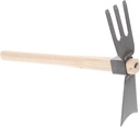 Kisangel Metal Garden Dual Hoe Practical Hand Hoe Rake for Vegetable Farming and Outdoor Gardening Sturdy Handle Efficient Weeding and Soil Loosening Tool