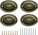 4-Pack Antique Brass Bail Drawer Pulls,Furniture Dresser Pull,Oval Drop Swing Handles for Bar Cabinet Knob Hardware