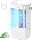 Portable Air Conditioners AC Unit: 4-in-1 Evaporative Air Cooler Mini AC Fan LED Light 1000ml Water Tank USB Powered Small Air Conditioner Portable AC Units Cooling Fans that Blow Cold Air for Rooms