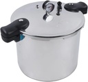 23-Quart Large Capacity Pressure Cooker and Cookware with Pressure Gauge Release Valve Silver