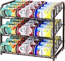 AIYAKA 3 Tier Stackable Can Rack Organizer,for food storage,kitchen cabinets or countertops,Storage for 36 cans,Bronze
