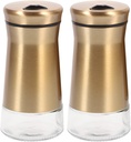 2-Pack Stainless Steel Salt and Pepper Shakers with Adjustable Pour Holes - Spice Dispenser for Himalayan Salt, Table Salt, White and Black Pepper