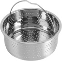 Fockety Stainless Steel Steamer Basket, Rice Cooker Insert Basket Rice Cooker Warmer Steam Basket with Handle, Removal Vegetable Steamer Basket Insert Steaming Rack for Food