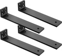 Floating Shelf Brackets 8 inch, Heavy Duty Wall Shelf Brackets 4 Pack for Shelves Support, Hidden Metal L Brackets with Mounting Hardware (1/5'' Thick)
