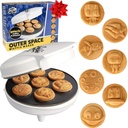Out of This World Kid's Waffle Maker - Make 7 Space Pancakes Feat. Astronauts, Moons, Stars & More in Minutes- Electric Non Stick Waffler- Fun Galactic Themed Science Iron- Holiday Xmas Gift for Him