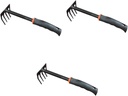 Happyyami 3pcs Garden Rake Loosen Soil Tool Cultivator Tool Garden Soil Tiller Short Leaf Rake Cultivator Rake Gardener Cultivator Rake Garden Tool Gardening Hand Tools Tiller Rake Set Metal