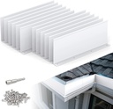 GCGOODS Gutter Valley Splash Guard, 6 Pack Aluminum Rain Diverter Roofing Gutter Guard, Straight Rain Drip Gutter Guard for Downspout, Gutter or Roof, White