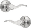 Probrico Pack of Two Dummy Door Lever for Left Hand and Right Hand Brushed Nickel Interior Door Handle Wave Style Non-Turning Door Knob Stainless Steel