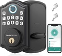 DS10 Pro Keyless Entry Door Lock with APP Control - Fingerprint Electronic Keypad Door Lock, Smart Locks for Front Door, Auto-Lock & One Touch Locking with Bluetooth - Matte Black