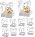 Zerodeko 10Pcs Transparent Cupcake Packing Boxes Boxes for Baked Goods for Bakeries Parties and Home Use Sturdy Ornament Boxes Inserts