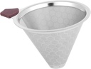 Reusable Cup Stainless Steel Coffee Tea Filter Portable Home Coffee Dripper with Fine Mesh Sieve for Smooth Flavorful Stainless Steel Filter for Single Serve Brewing