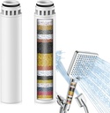 Shower Filter Replacement Cartridge for Handheld Shower Head - 2 Pack Multi Stage Water Softener Filters for Hard Water - Remove Chlorine and Harmful Substances