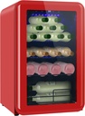 Wine Cooler Countertop Freestanding Wine Cellars Compressor System Champagne Chiller Digital Temperature Control UV-Protective Finish Max Load 24 Standard Bottle (Red)