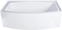 Aqua Eden VTDR663222L Inflection 66" Acrylic Curved Apron Alcove Tub with Left Hand Drain, Glossy White