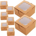 50Pcs Bakery Boxes with Window Stylish Cupcake Packaging Take out Containers for Cakes Pastries and Desserts Elegant Design with Decorative Edges