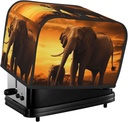 2 Slice Toaster Cover with Pocket Universal Size Toasters Dusts Covers Sunset Parent-Child Elephant Bread Machine Cover & Protection Bread Machine Protector Small Kitchen Appliance Covers