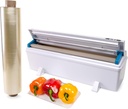 IDL Packaging WP-180D 18" WrapMaster Dispenser with 18" x 2000' Food Film Roll - New Press-Cutter with Sharp Serrated Blade - 10X Longer Service Life with Durable Plastic Body