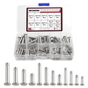 WMYCONGCONG 96 PCS 304 Stainless Steel Clevis Pin Assortment Kit - M3 M4 M5 12 Sizes Flat Head T-Shape Round Single Hole Clevis Pins
