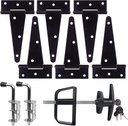 Double Door Shed Hardware Kit -Includes Window and Door/Window Hinge Set, Complete with Hinges, Latches, and T-Handle Lock -, for Gates, playrooms