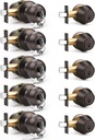 5 Pack Entry Door Locksets with Single Cylinder Deadbolt, Oil Rubbed Bronze Exterior Door Lock Set with Same Key, Front Roound Door Knob and Deadbolt Set