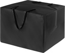 Outdoor Patio Cushion Storage Bags, 32" x 32" x 24" (L x W x H) Furniture Cushion Storage, Garden Furniture Cushion Carrying Bags for Storage Items [Black]