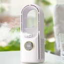 2025 New Desk Bladeless Fan with Humidifier, 6-Speed Personal Air Evaporative Cooler Cooling Fan, USB Powered Desk Fan, Blade-Free Silent Portable Air Conditioner for Home and Office (White)