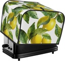 4 Slice Toaster Cover with Two Pockets for Storing knife Super Soft Appliance Cover Lemon Branch Leaves Dust Cover for Kitchen Small Oven Cover Kitchen Bread Machine Protector Cover