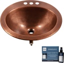 Bell 19" Drop-In Bathroom Sink in Copper and Care Kit
