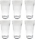 QGoods QG 22 oz. Acrylic Plastic Iced Tea Cup Drinking Glass Tumbler Set of 6 Clear CG132-CL