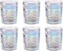 Water Glasses Embossed Glass Bowl 6 Pieces 10 oz Drink Coffee Cup Sunflower Glass Set Lead-Free Colour Retro Glassware Drinking Glasses