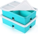 Silicone Freezer Trays With Lid - Silicone Soup Freezer Molds, Soup Freezer Containers For Freezing & Storing Soup, Sauce, Broth, and Leftovers - 1 cup silicone freezer molds - 2 Pack