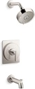 Kohler KTS35917-4Y-SN Castia by Studio McGee Tub and Shower Trim Package with Tub Spout Diverter and 2.5 GPM Single Function Shower Head with MasterClean Sprayface Vibrant Polished Nickel