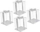 Healifty 4 Pcs Transparent Cake Boxes Clear Plastic Containers for Birthday Cakes Food Safe Storage with High Walls for Sweets and Party Favors