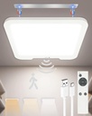 Rechargeable Motion Sensor Ceiling Light with Remote, Dimmable Magnetic Mount Closet Light, 7000mAh Battery Operated LED Shower Light, 3 Color Temperatures for Bathroom, Stairs, Hallway, Garage,Pantry