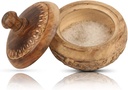 Decorative Rustic Wooden Sugar Bowl With Lid Wide Mouth Candy Treat Jar Spice Jar Holder Condiment Nuts Serving Bowl Pot Salt Spice Herb Loose Leaf Tea Storage Container Novelty Home & Kitchen