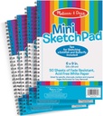 Melissa & Doug Mini-Sketch Pad, Spiral-Bound Drawing Paper, 4-Pack Bundle for Coloring, Writing or Painting (6 x 9 inches) 50 Sheets Each, Kids Drawing Pad & Art Supplies for Kids Ages 3+