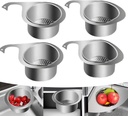 Stainless Steel Swan Sink Strainer Basket,Stainless Steel Draining Basket for Sink,Hanging Corner Draining Basket for Kitchen Fruit Vegetable,Easy to Filter Kitchen Waste (4 Pcs)