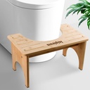 Bamboo Toilet Stool Squat for Adult,9 inches Poop Step Stool for Bathroom,Toilet Stool with Non-Slip Strip, Space-Saving,Natural Color