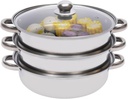 3 Tier Stainless Steel Steamer, Steaming Pot Cookware with Handle, Large Capacity Multi-Pot, Food Steamer for Cooking Gravies, Pasta, Vegetable and More (12.8 * 9.84in)