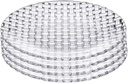 6inch Glass Dinner Plates, Crystal Glass Plates, Dessert Plate, Dinnerware Plate Set for Snack Fruit, Tablescape for Wedding, Holidays, Decorative (straw weaving shape, 6inch 4pcs)