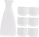 1set Elegant Ceramic Sake Cups Set Vintage Sake Set Pot and Cups for Entertaining and Japanese Enjoyment